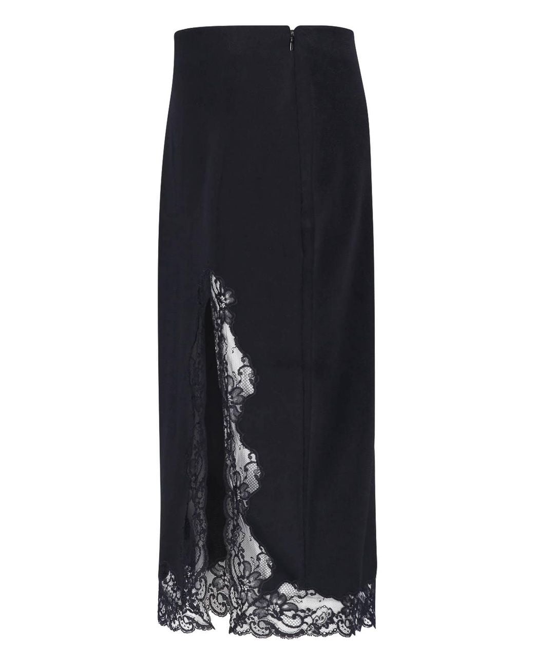 Balmain Black Midi Skirt With Lace