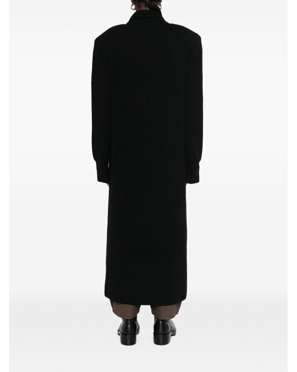 Frankie Shop Black Nolia Wool Long Cardigan Dress