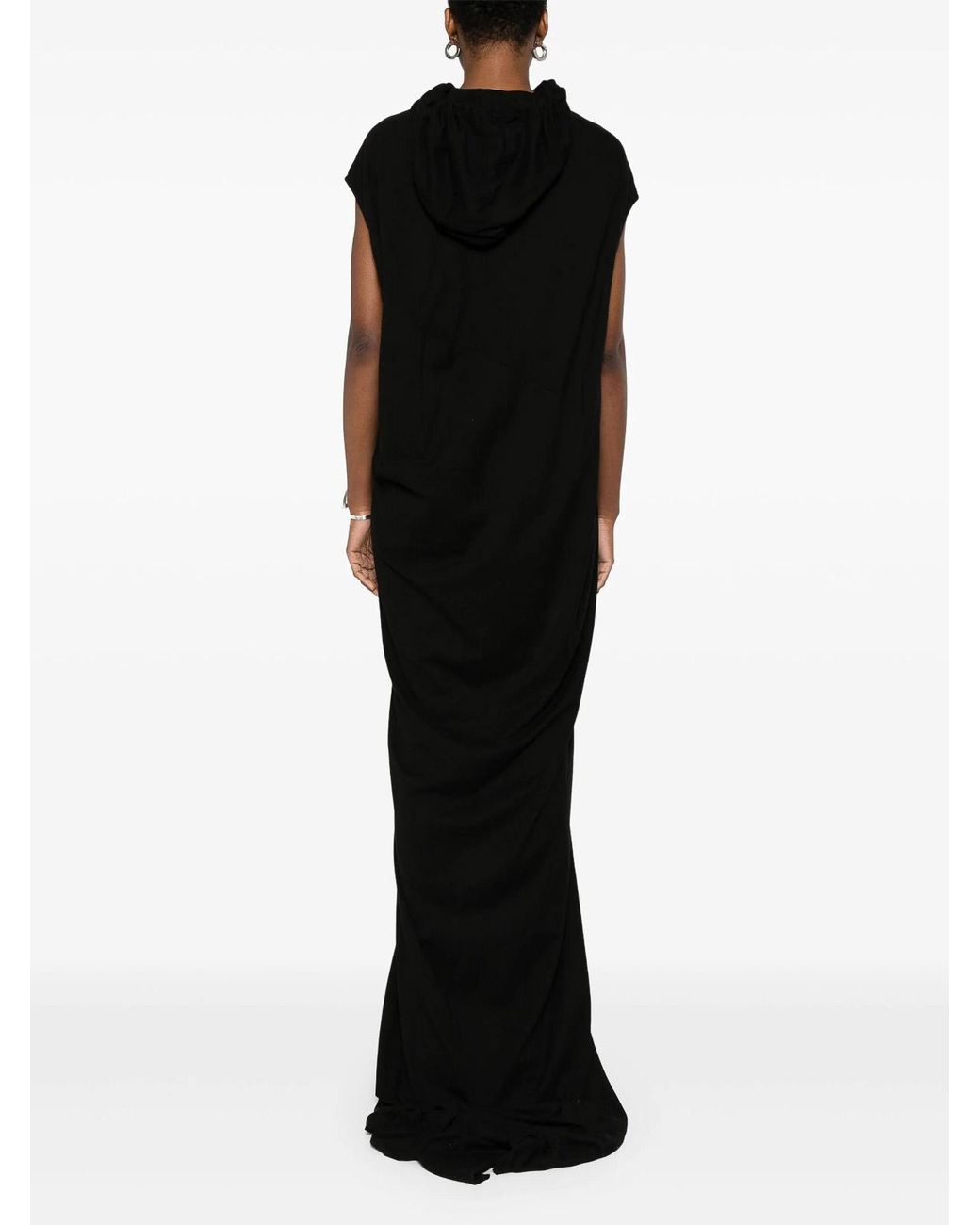 Rick Owens Black Hooded Maxi Dress