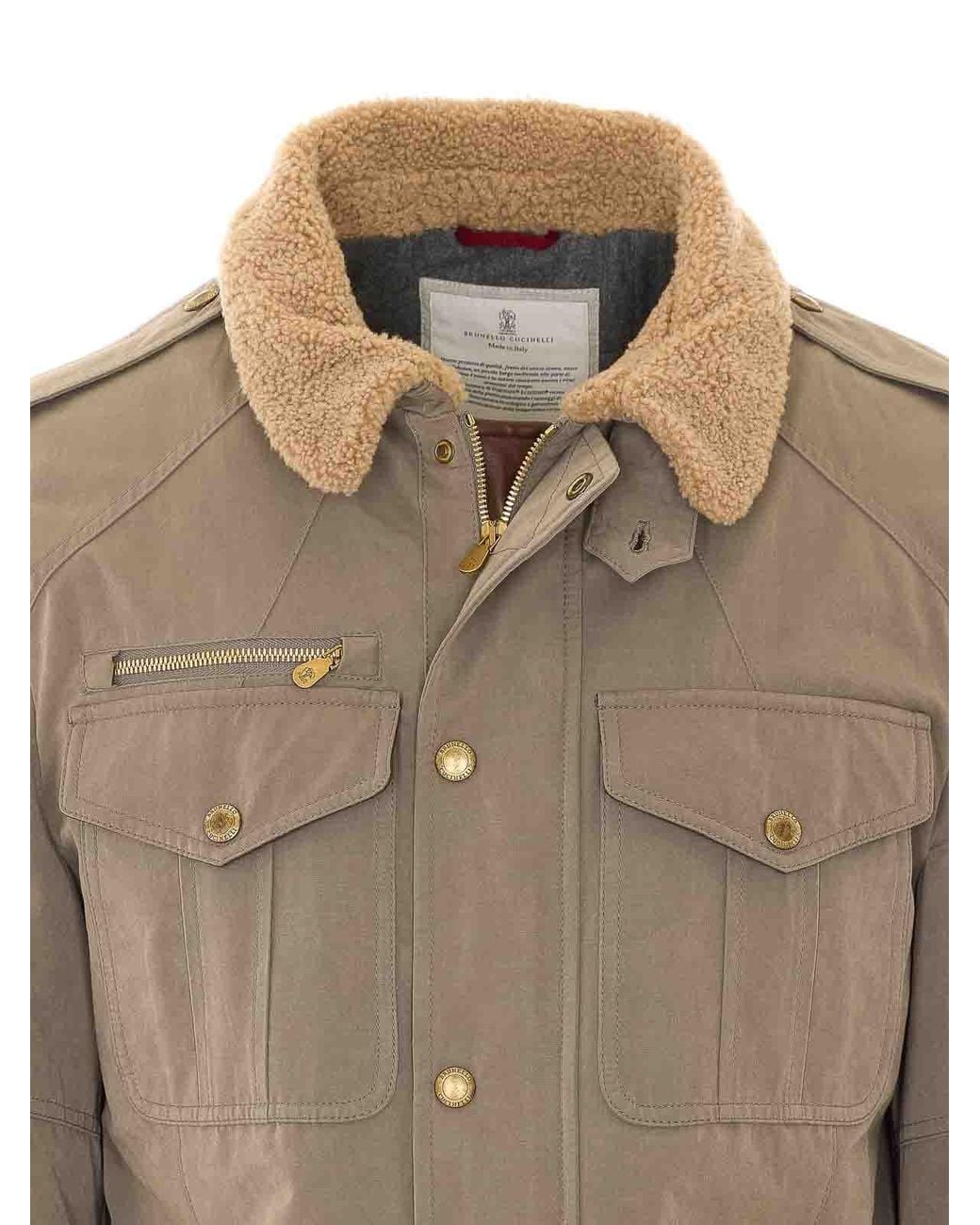 Brunello Cucinelli Natural Sahariana for men