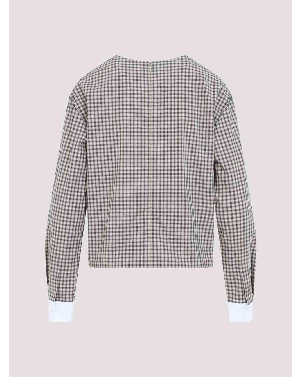Marni Gray Checkered Cotton Shirt