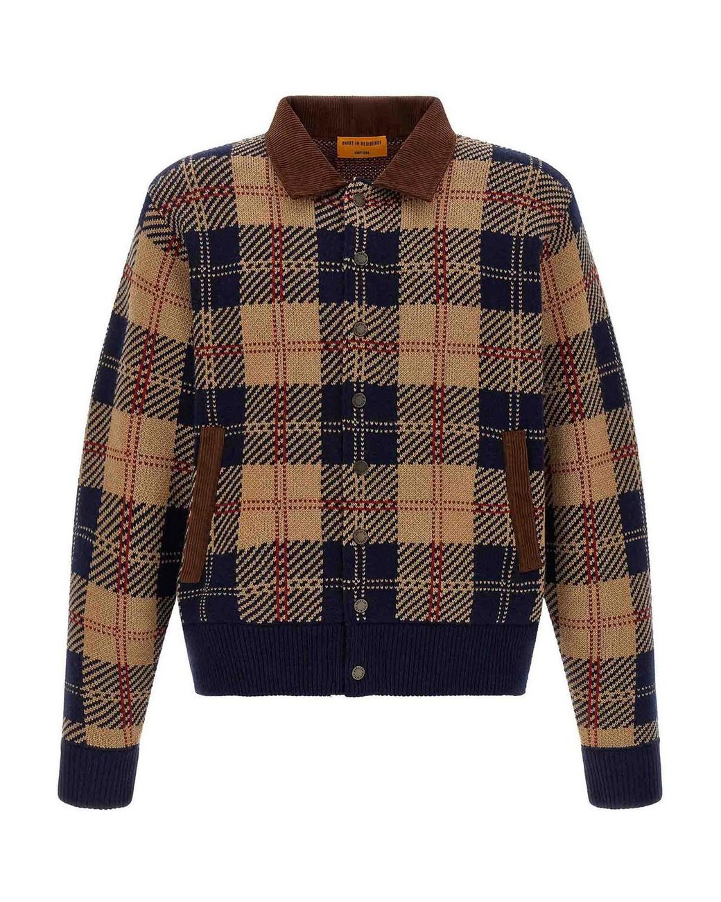 Guest In Residence Blue Tartan Bomber Jacket for men