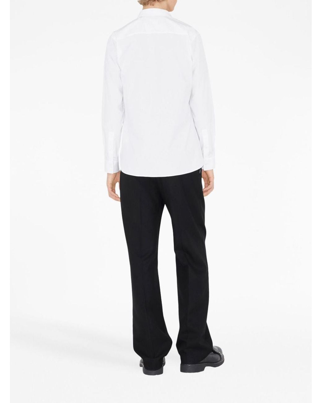 Burberry White Ekd Logo Cotton Shirt for men