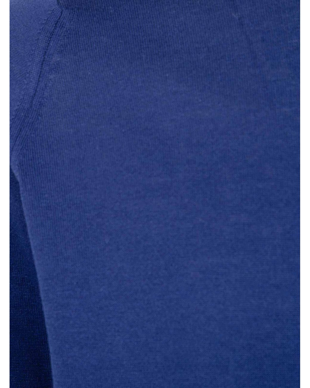 John Smedley Blue Rowland Crewneck Long Sleeves Pullover for men