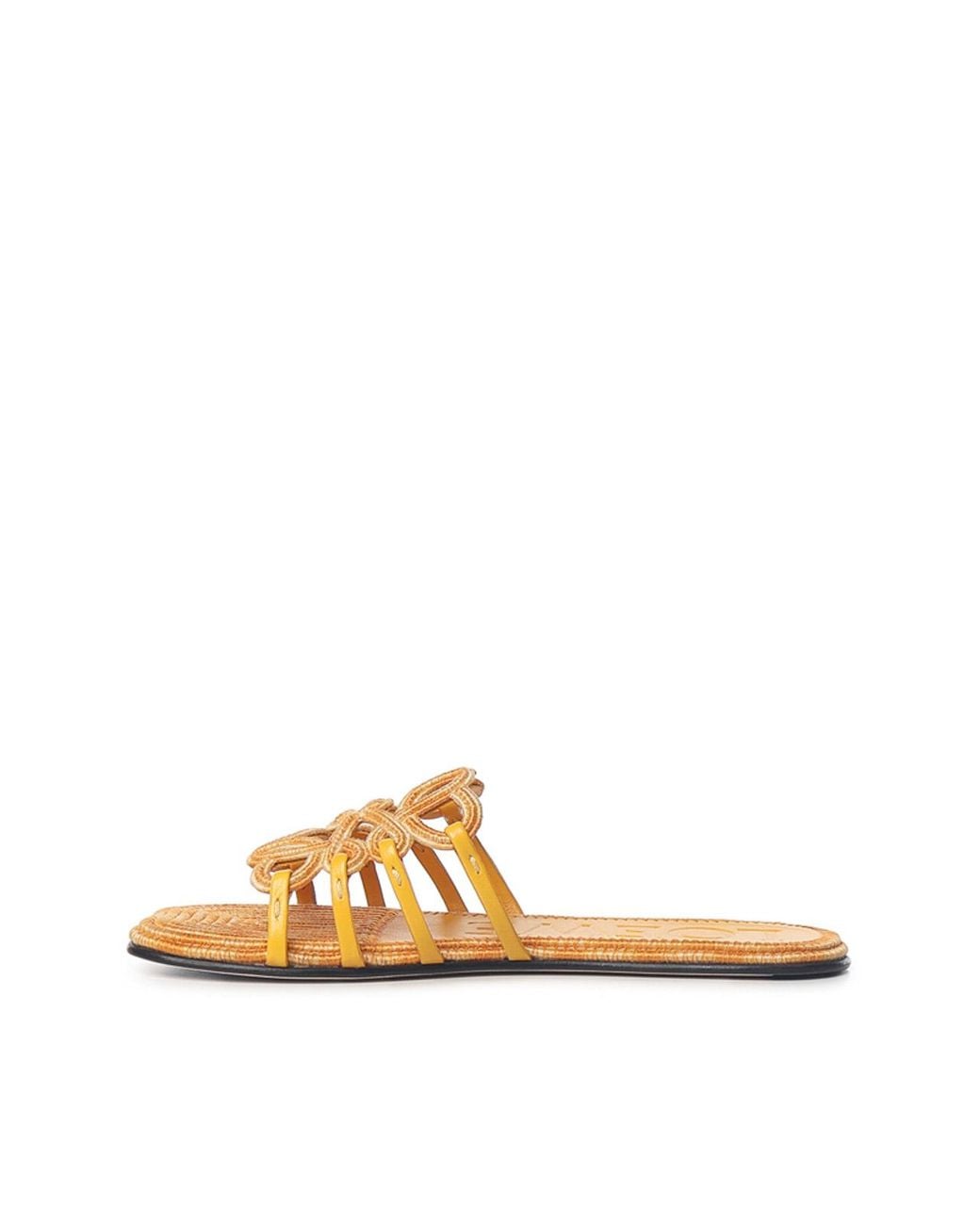 Loewe Metallic Petal Anagram Embroidered Canvas Slides