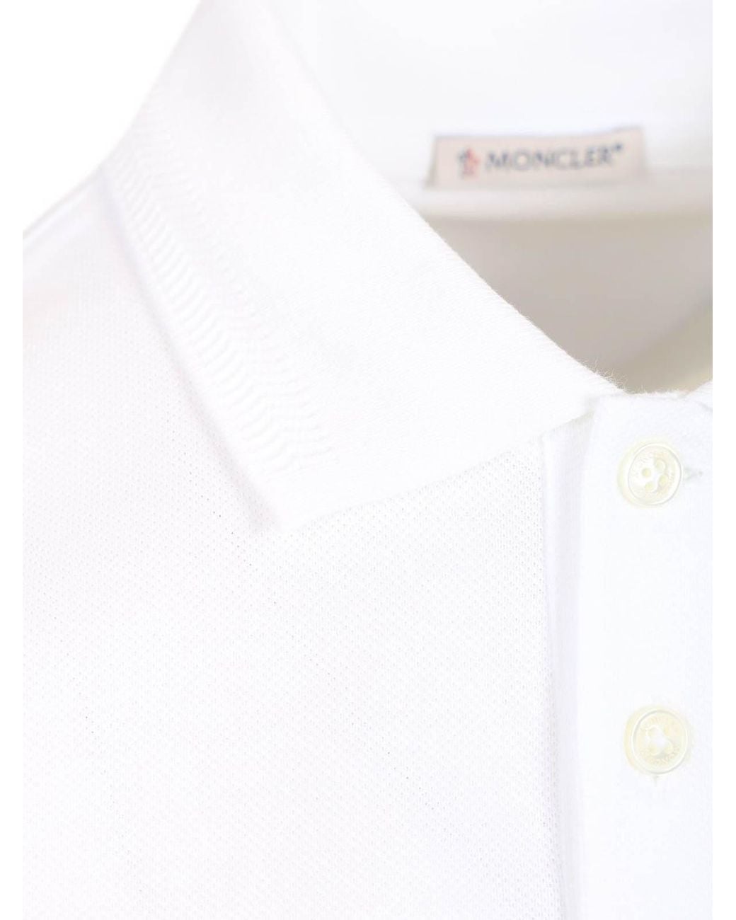 Moncler White Short-Sleeved Polo Shirt for men