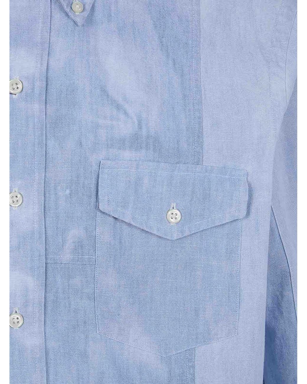 Polo Ralph Lauren Blue Patchwork Sport Shirt for men