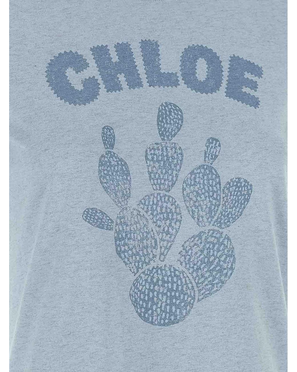 Chloé Blue Graphic Print T-Shirt