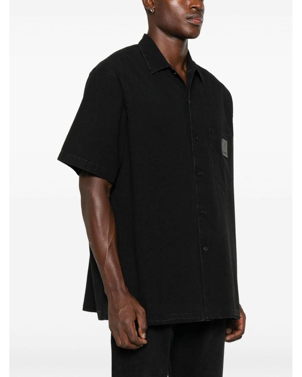 Givenchy Black Logo-Patch Shirt for men