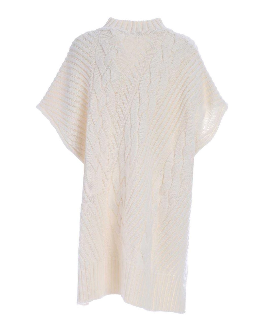 Vivetta White High Neck Poncho