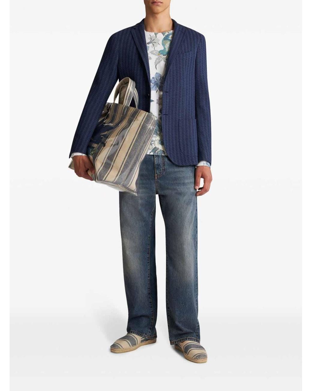 Etro Blue Blazer for men