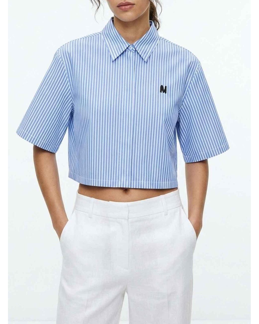 MSGM Blue Striped Shirt