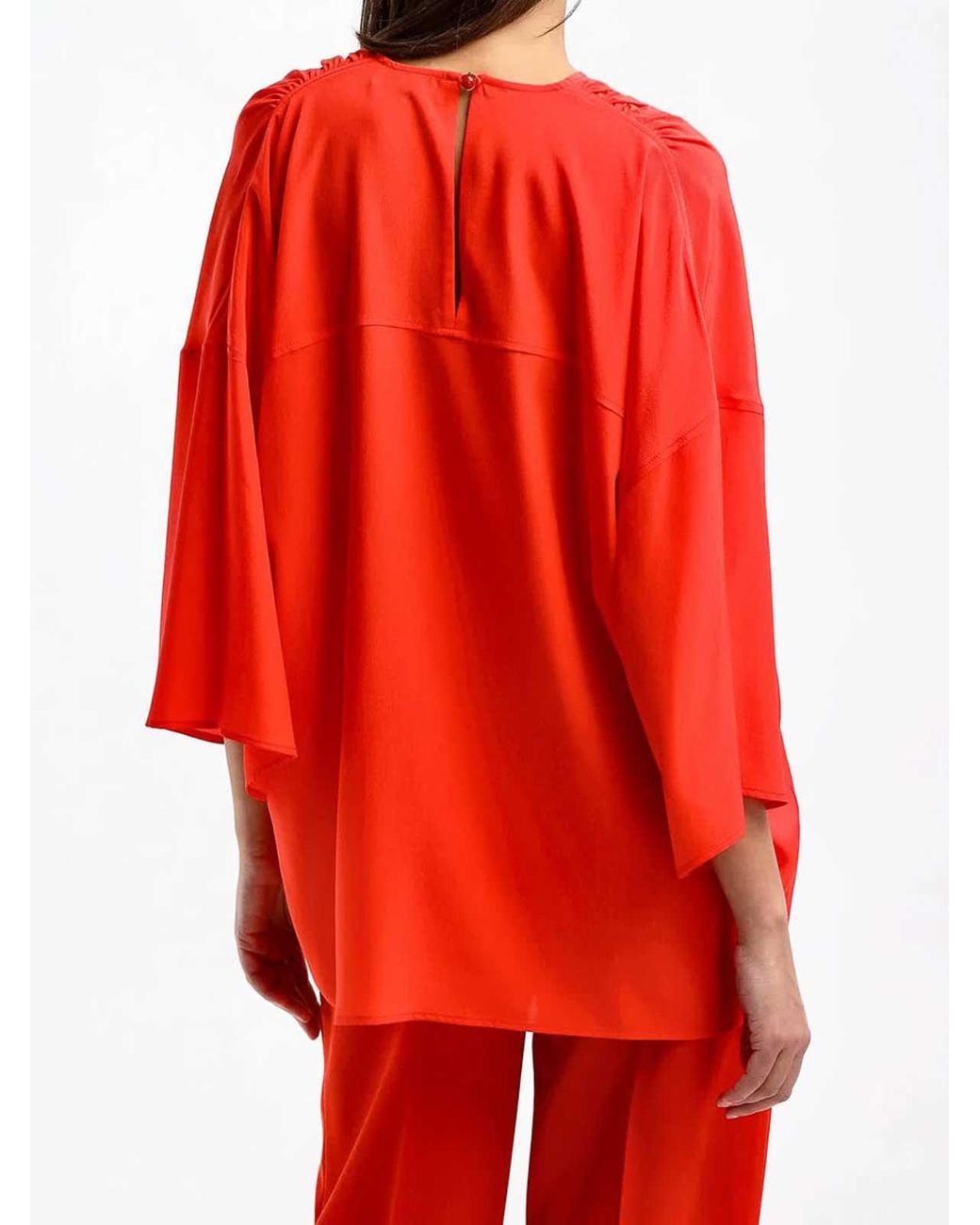 Lanvin Red Silk Blouse