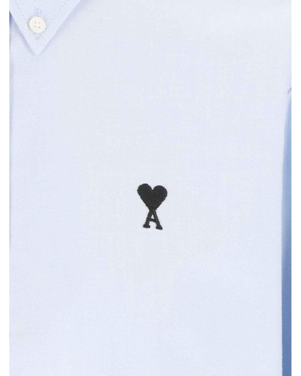 AMI Blue Ami Ami De Cœur Cotton Shirt