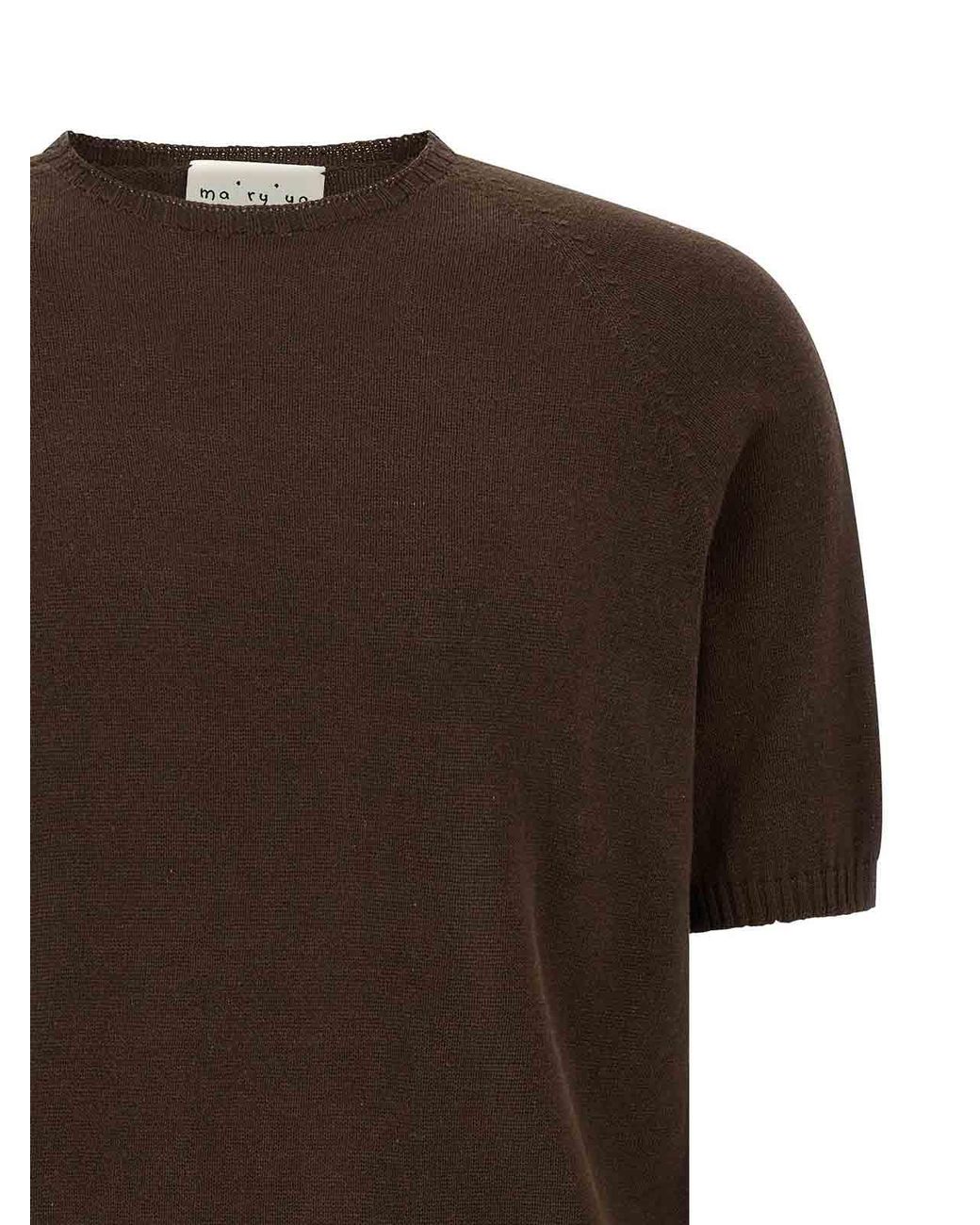 Ma'ry'ya Brown Cotton Sweater for men