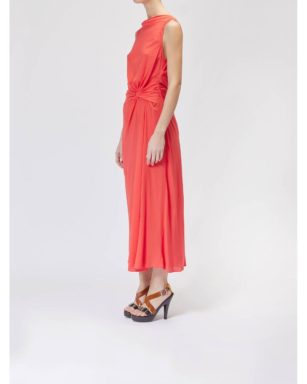 Moschino Red Midi Crepe Dress