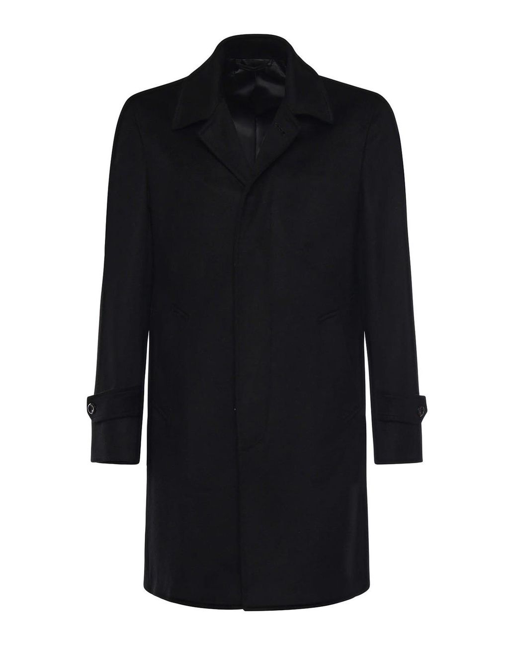 Luigi Bianchi Black Cashmere Coat for men