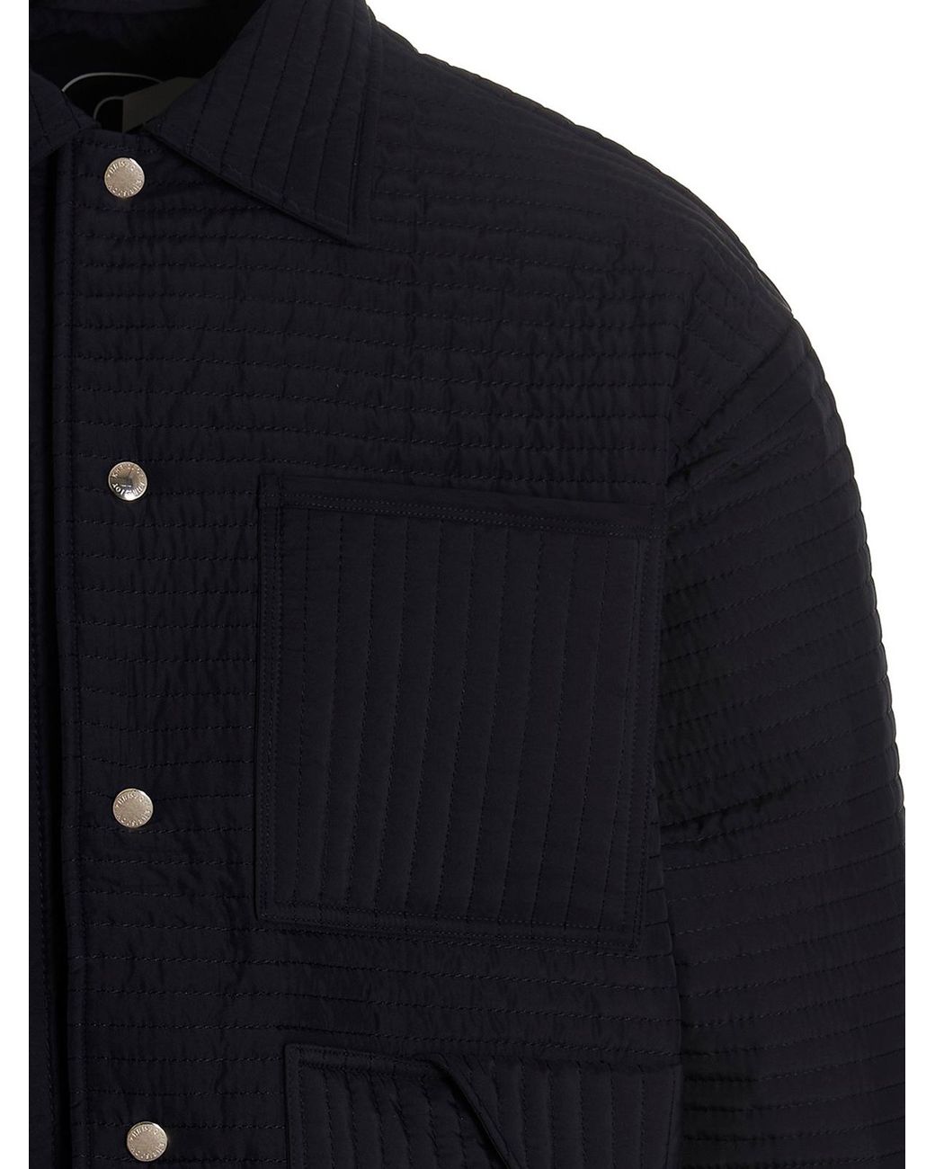 Khrisjoy Blue Chore Quilted Stripes Down Jacket for men