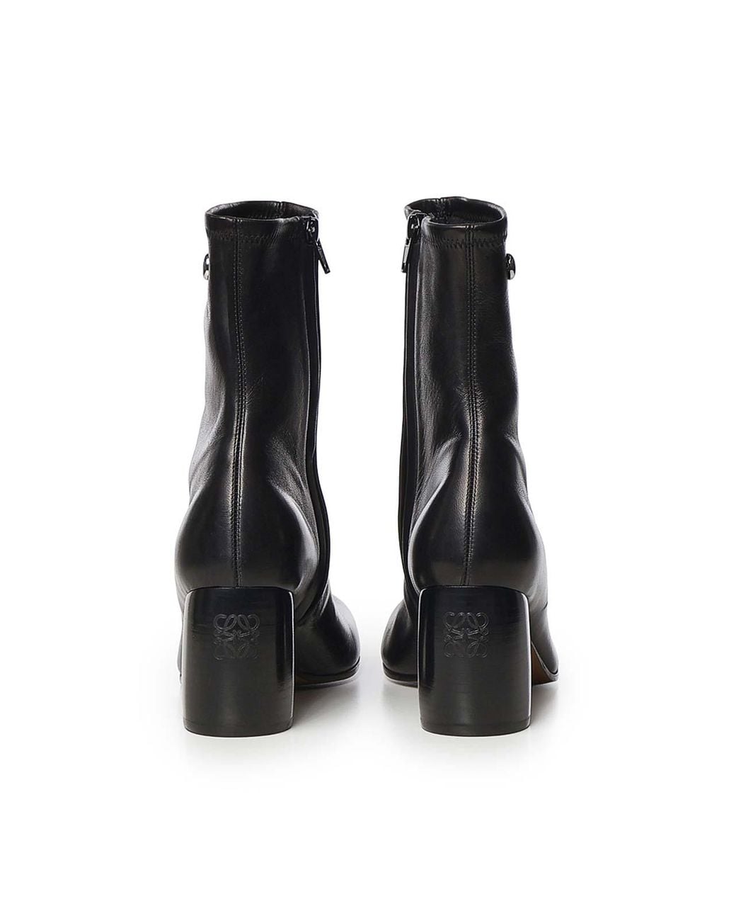 Loewe Black Oval Lambskin Ankle Boots