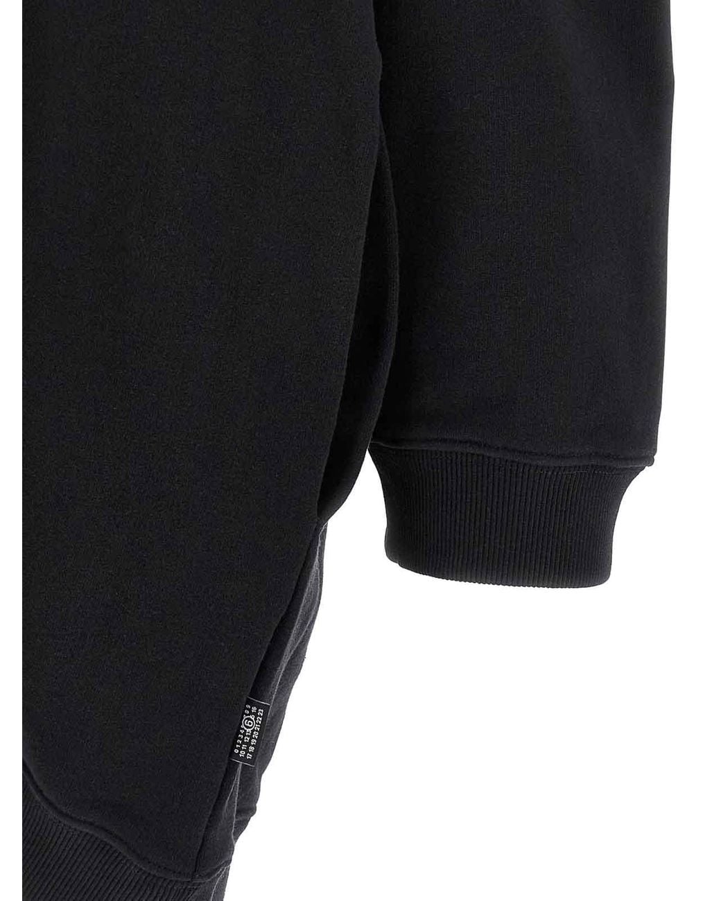 MM6 by Maison Margiela Black Off-Shoulder Hooded Dress