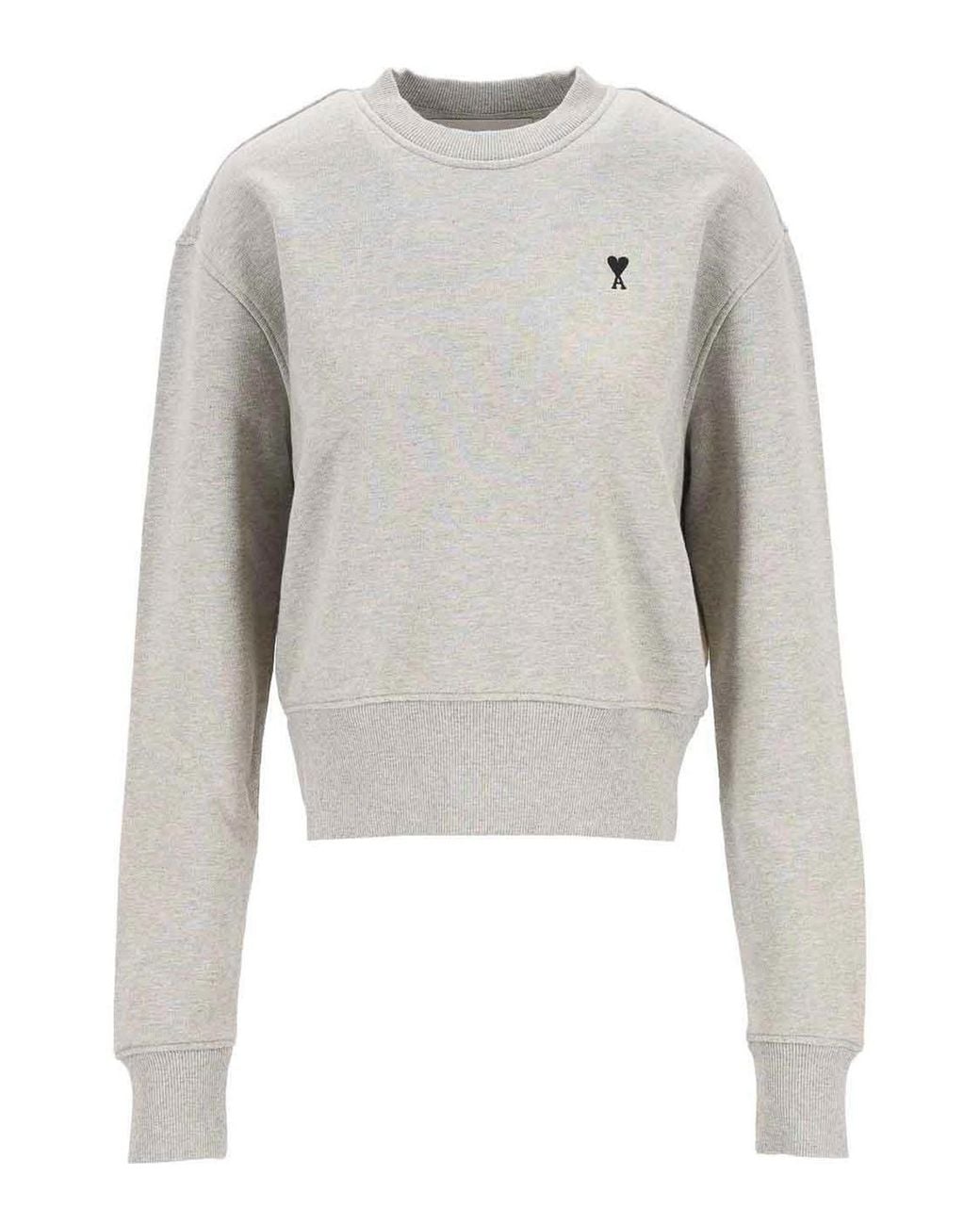 AMI White Crewneck Sweatshirt
