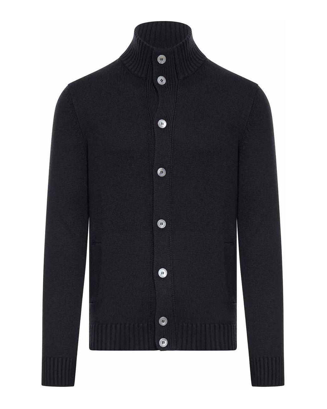 Nome Blue High Neck Cardigan for men