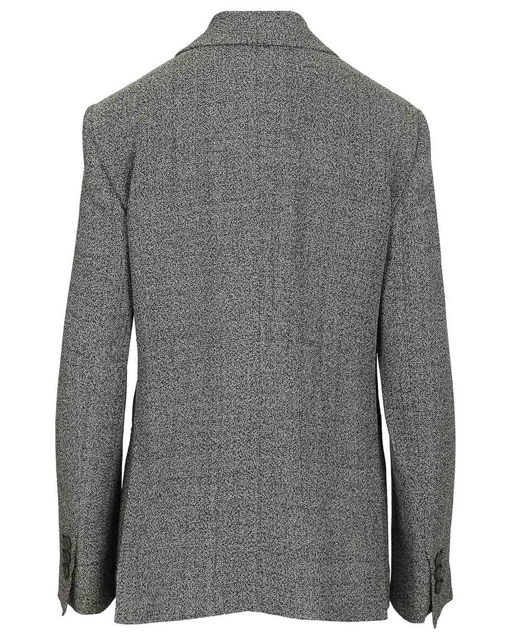 Emporio Armani Gray Double-Breasted Blazer