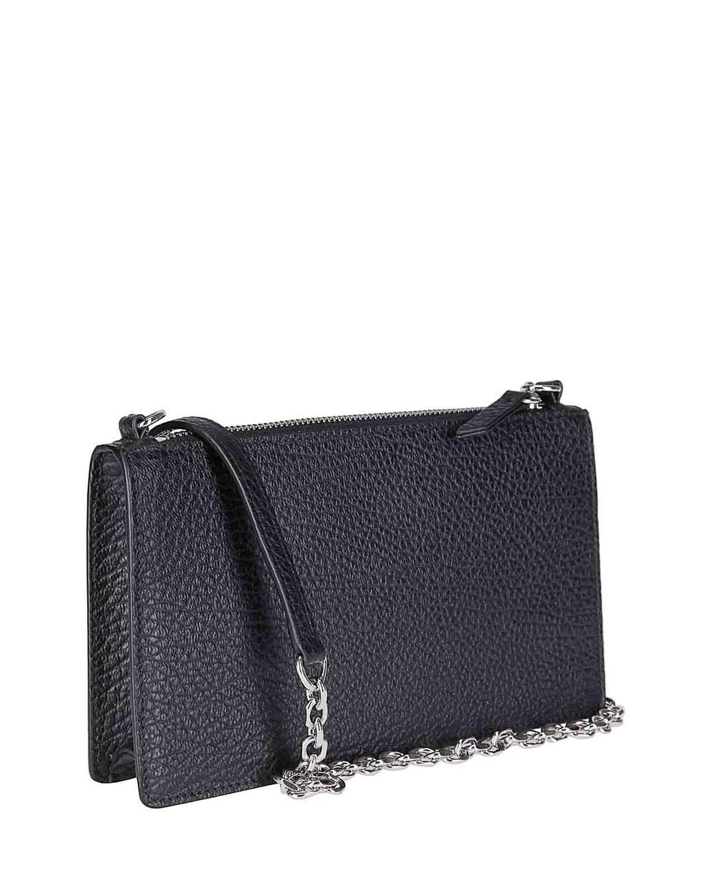 Maison Margiela Gray Zipped Wallet On Chain