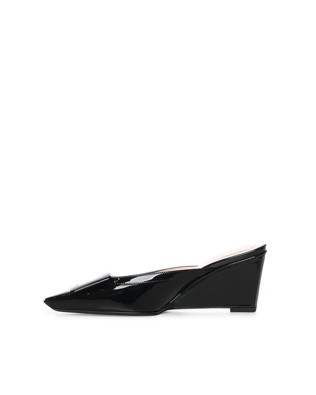 Roger Vivier Black Vivier Belle Patent Leather Mule