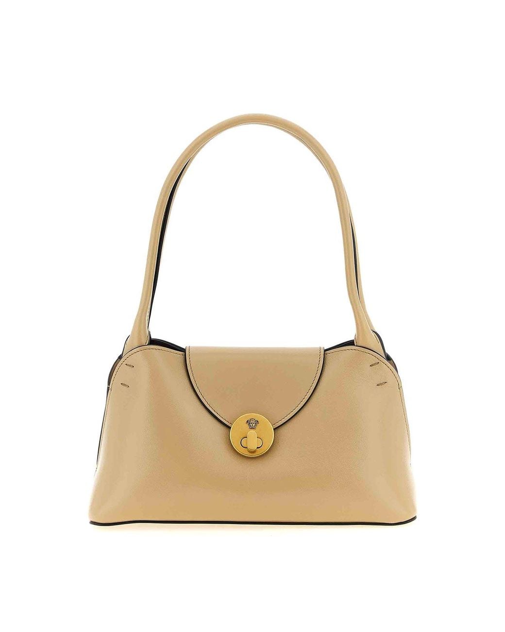 Versace Natural Vivian Leather Shoulder Bag