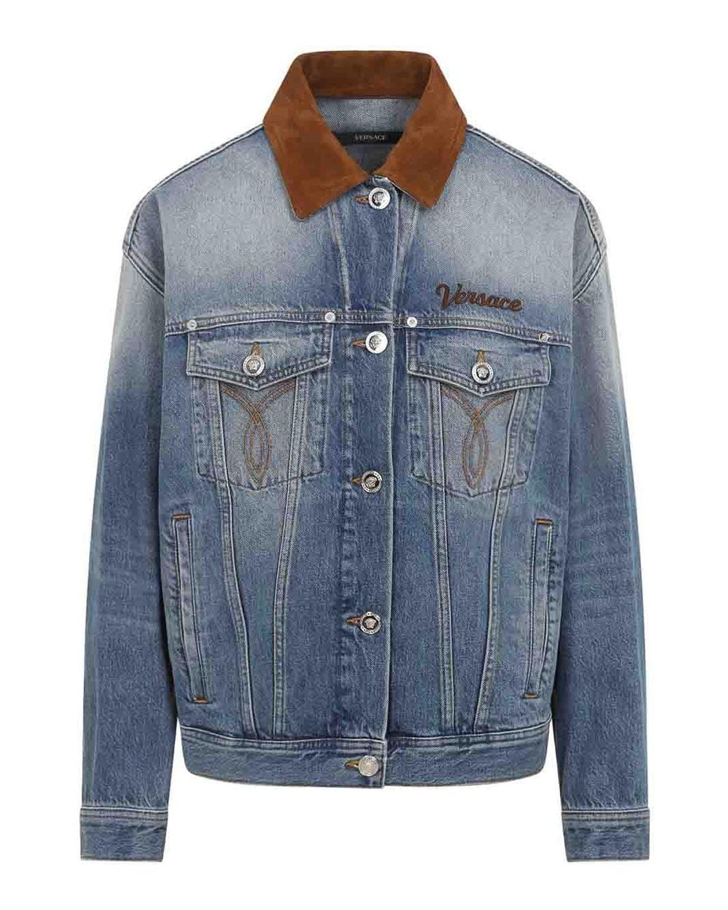 Versace Blue Denim Stone Wash Blouson