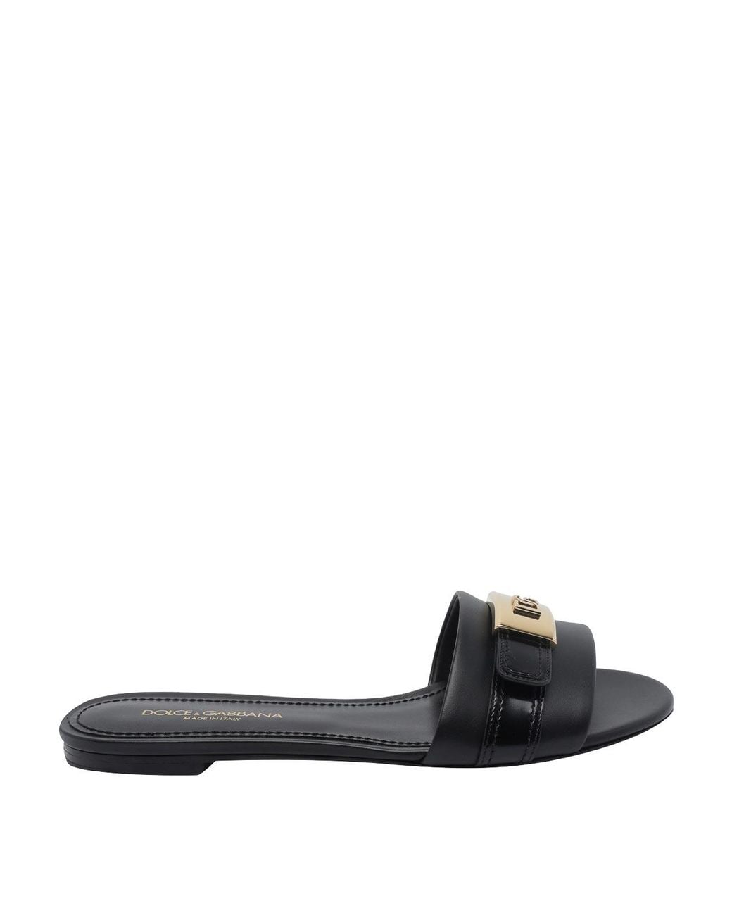 Dolce & Gabbana Black Logo Slide Sandals