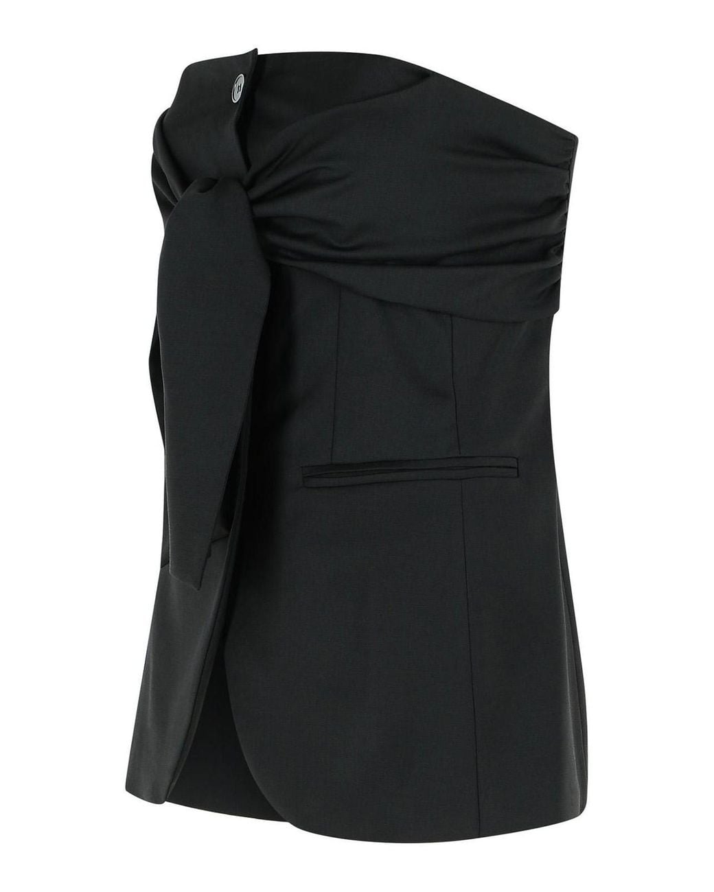 Max Mara Black Veruska Virgin Wool Bustier Top