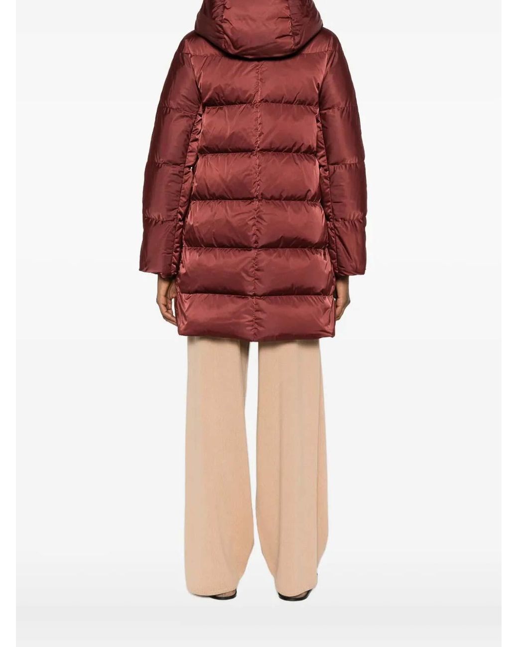 Herno Red Hooded Quilted Coat
