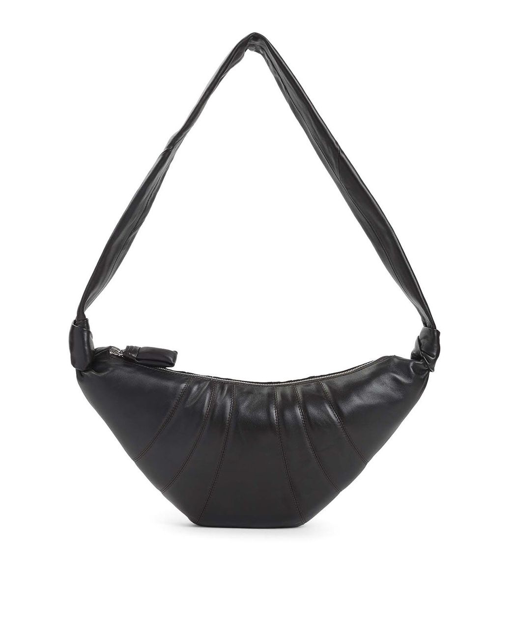 Lemaire Black Leather Medium Croissant Bag for men