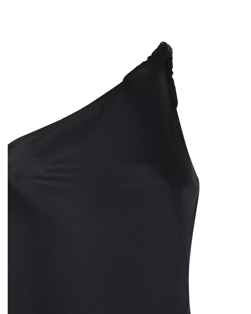 Pinko Black Satin Dress With Fringe