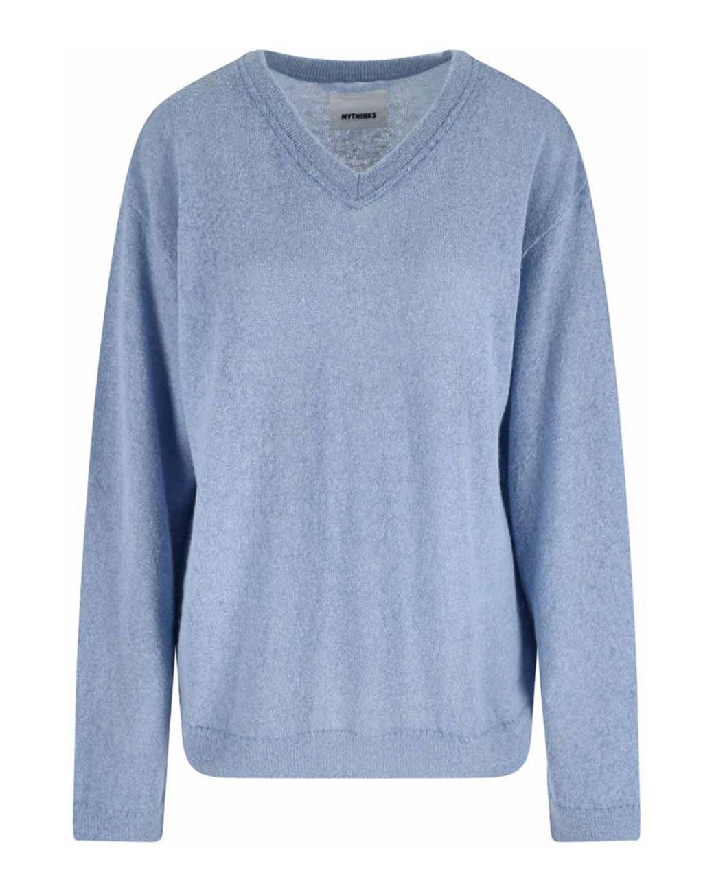 MYTHINKS Blue Alpaca Blend Sweater