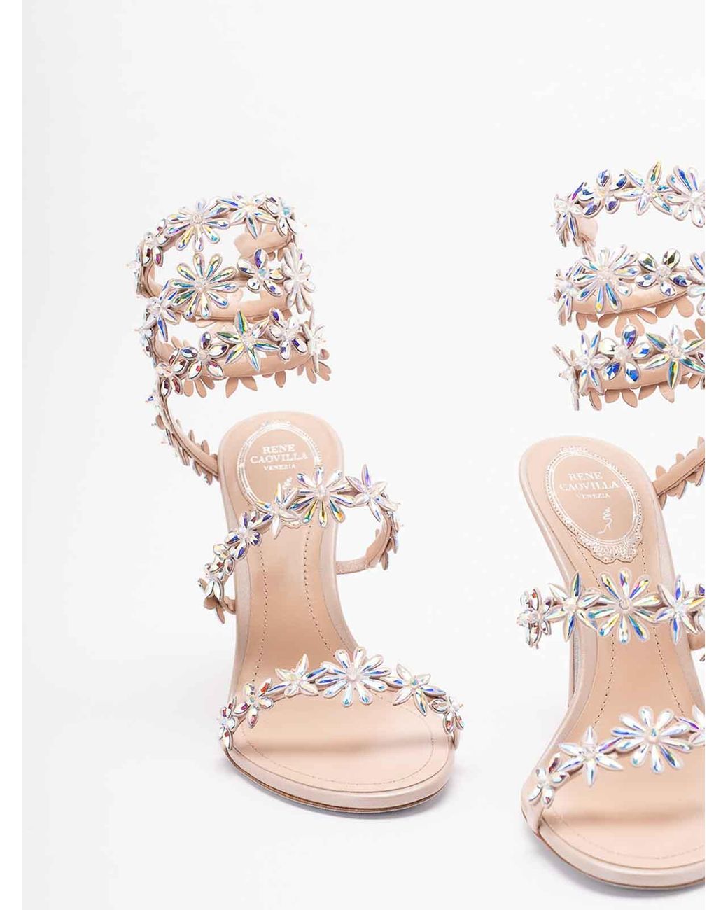 Rene Caovilla Natural High Heel Sandals