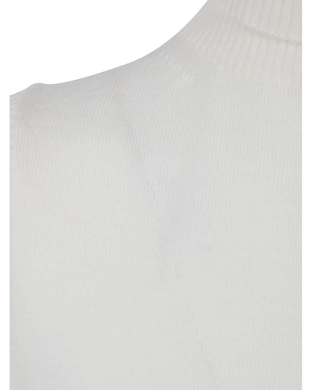Sportmax White Spx Eschimo Turtleneck Sleevesless Sweater