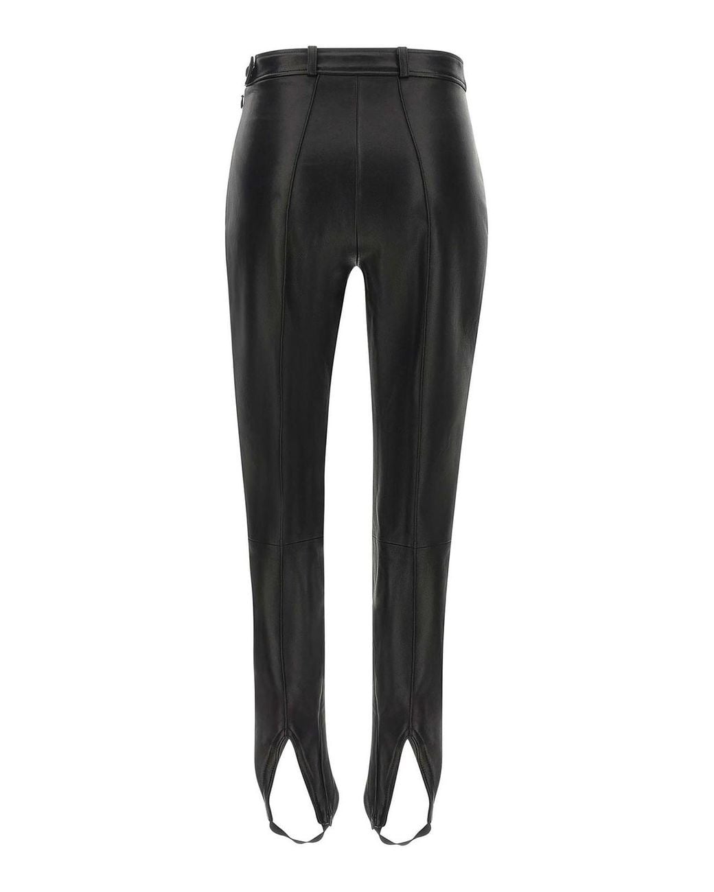 Balmain Black Leather Fuseau