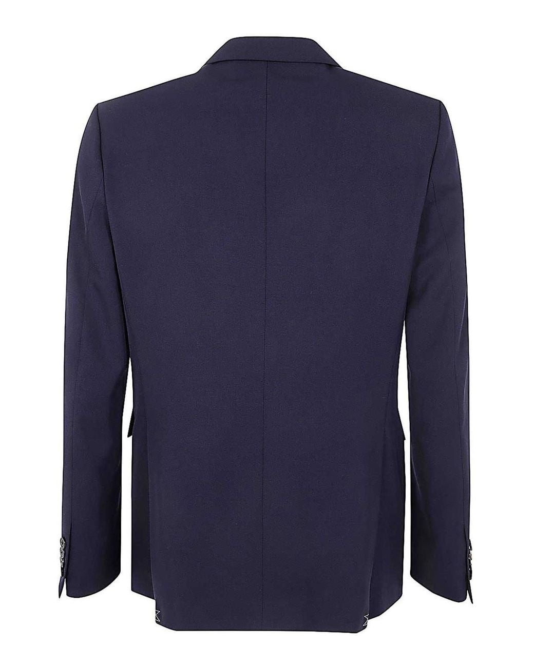 Dries Van Noten Blue Casual Wool Outerwear Jacket for men