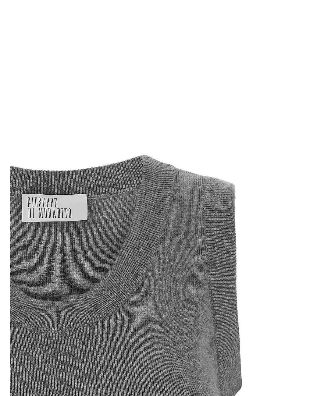 GIUSEPPE DI MORABITO Gray Jewel Brooch Top