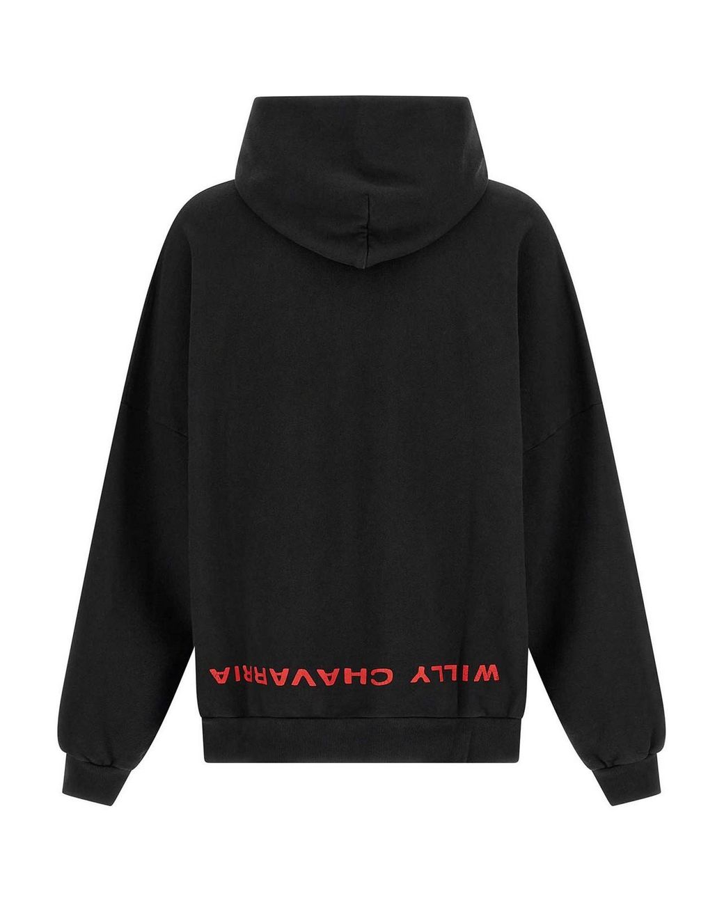 Willy Chavarria Black Welcome To America-Hooligan Hoodie for men