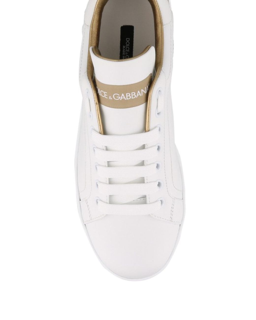 Dolce & Gabbana White Dolce & Gabbana Calf Leather 'Portofino' Sneakers