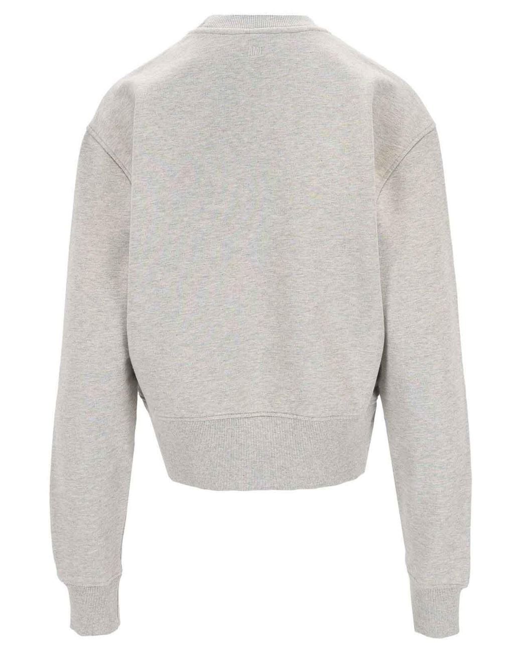 AMI White Crewneck Sweatshirt