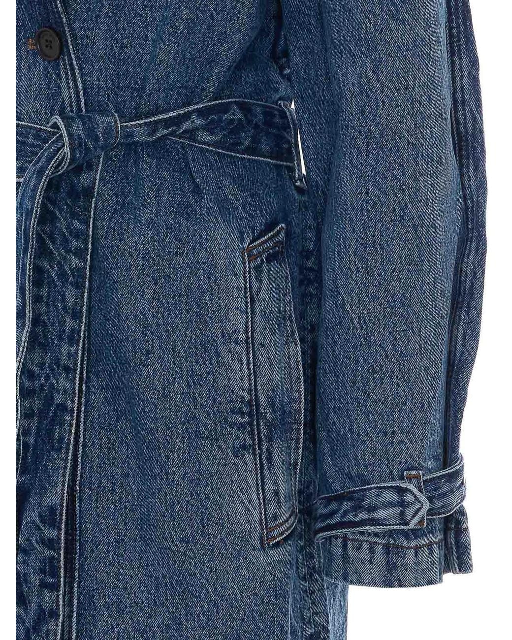 Anine Bing Blue Denim Rickie Trench