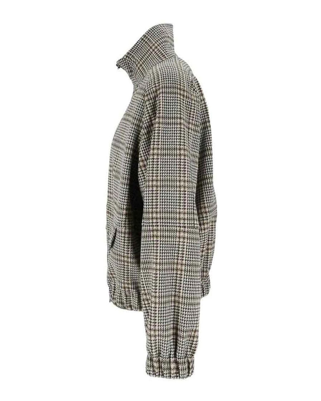 Fabiana Filippi Gray Jacket Check Bomber