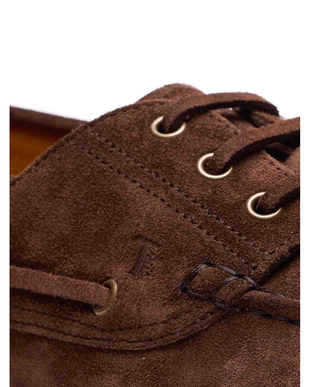 Tod's Brown Suede Boat Laofers for men