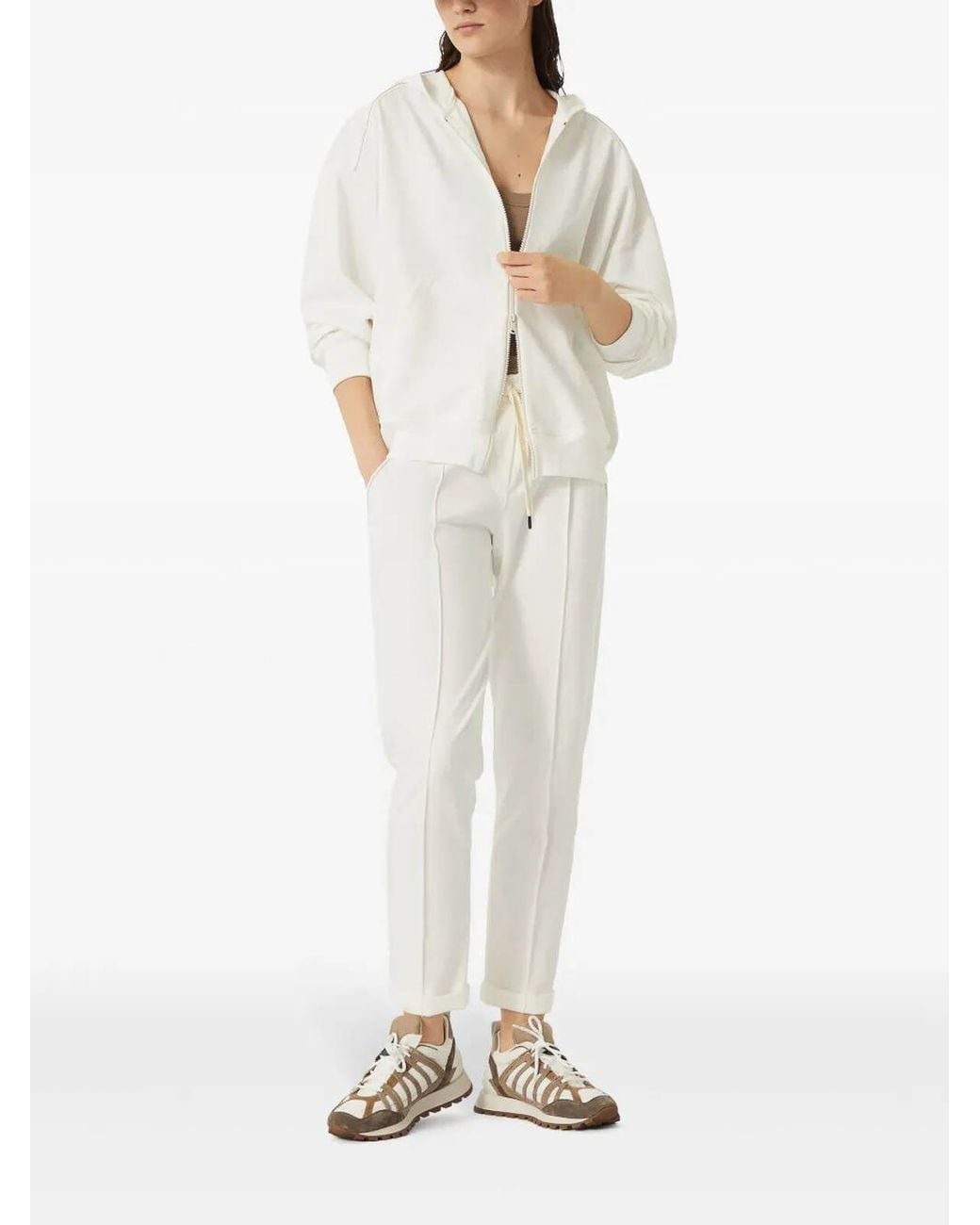 Brunello Cucinelli White Sports Trousers