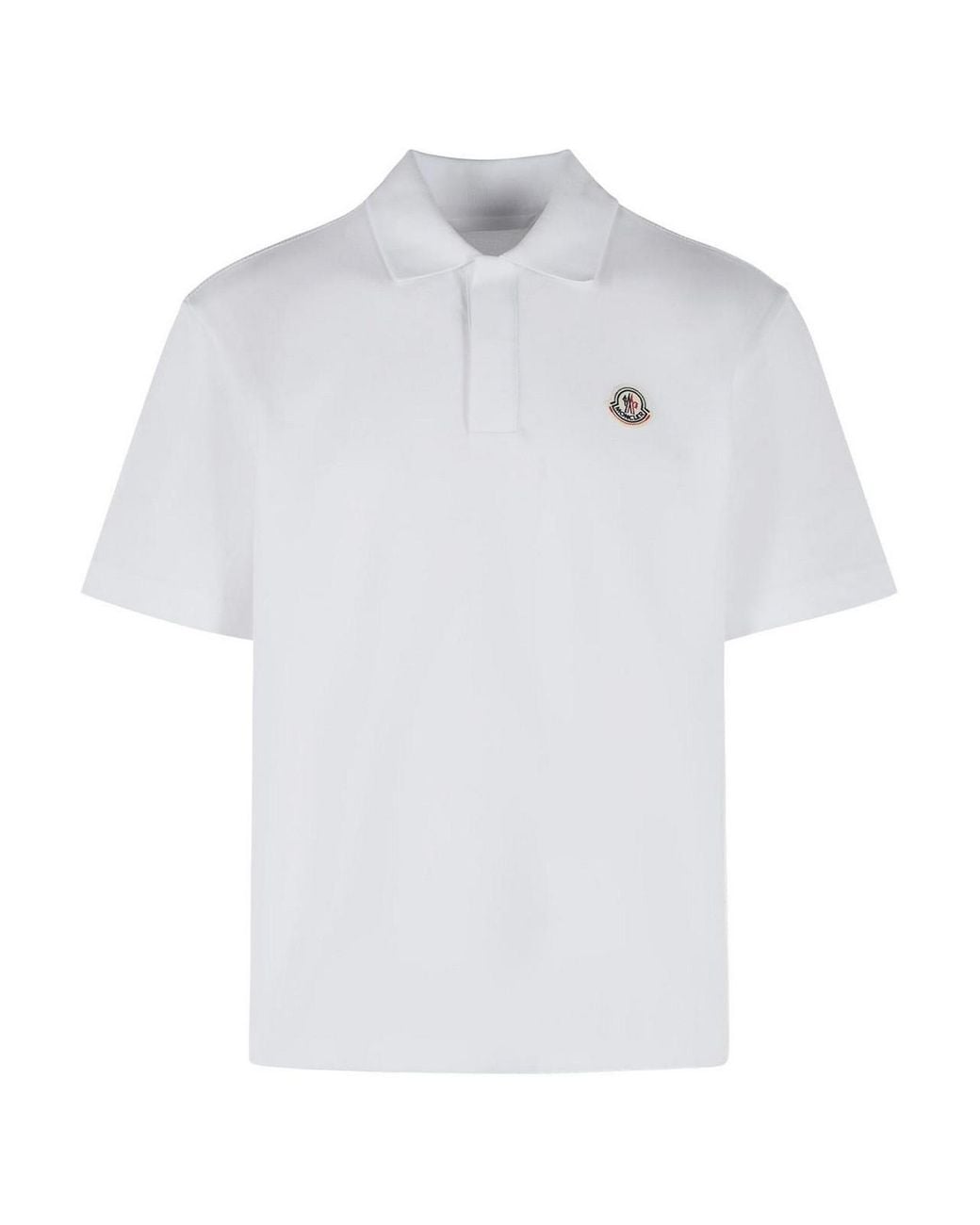 Moncler White Cotton Polo Shirt for men